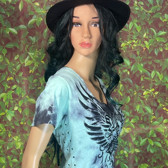 Affliction Green Graphic Tee shirt - Picture 6 of 13